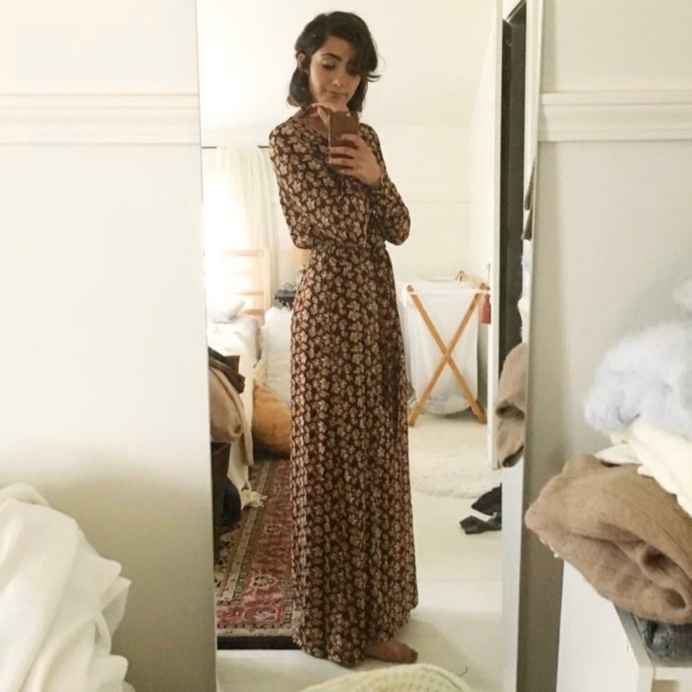 Asos maxi wrap dress, leaf pattern, size S